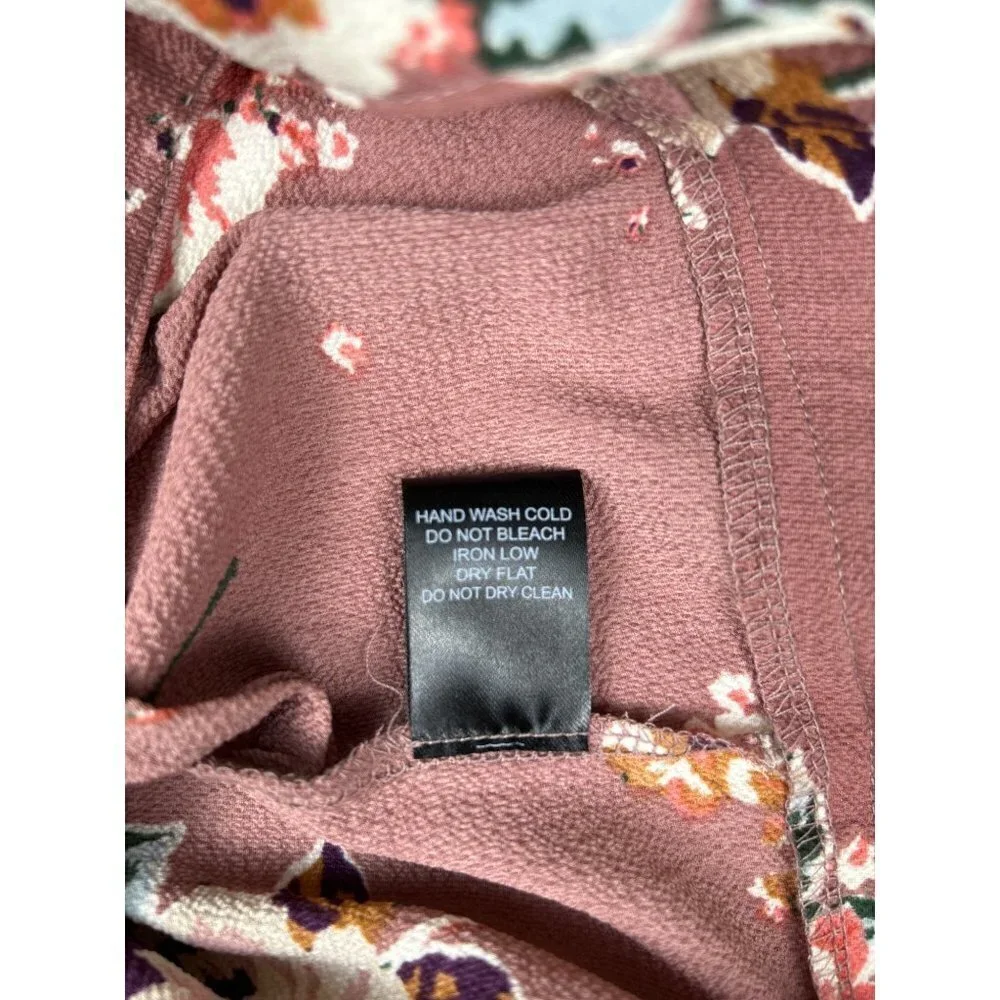 Iris Mauve Faux Wrap Bell Sleeve Crop Top Size Medium